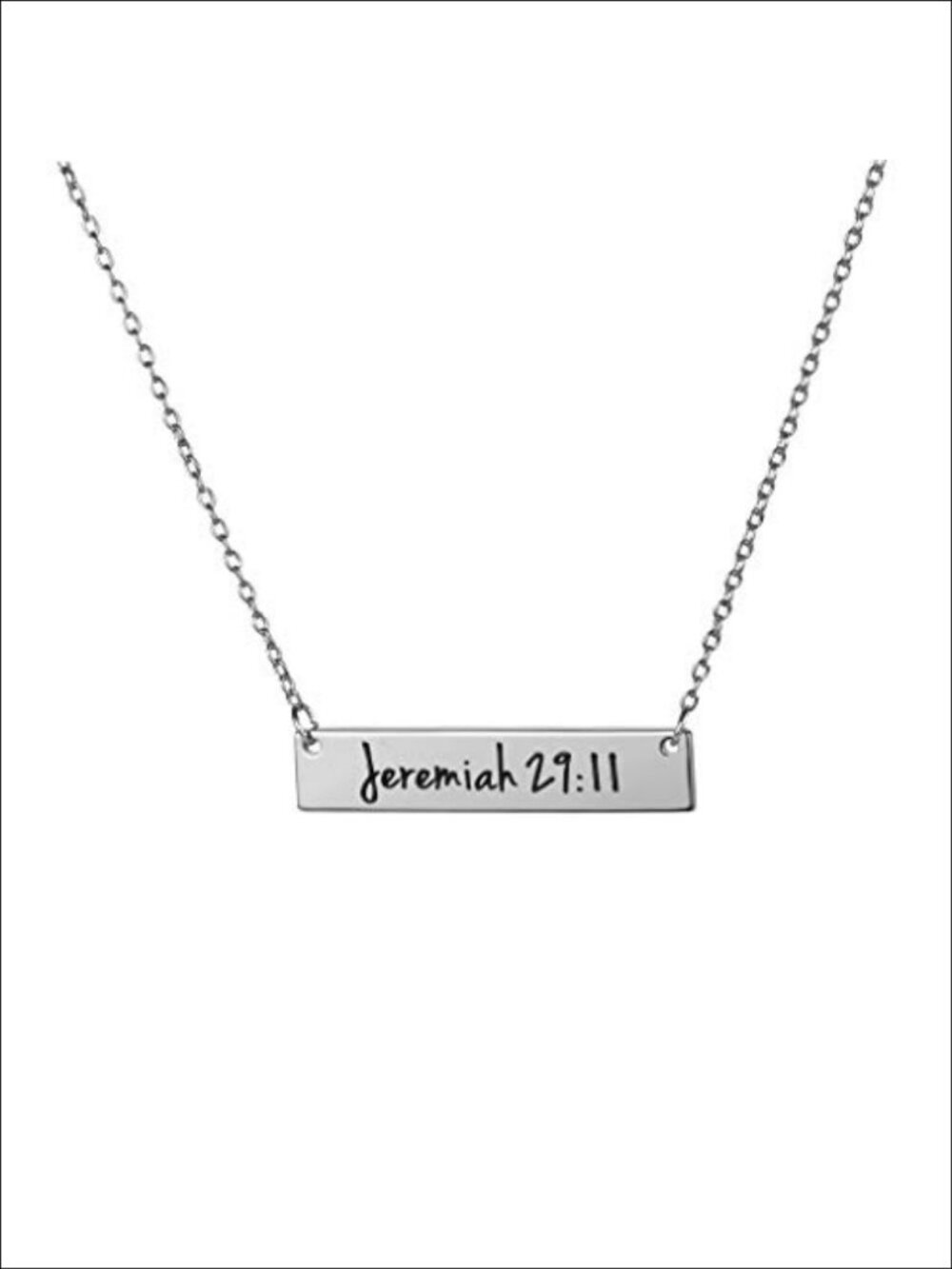 Memgift Christian Bible Verse Bar Necklace 18K Gold Plated Pendant Faith Jewelry
